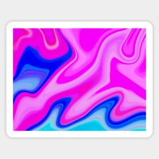 Pink blue abstract liquid fluid art Sticker